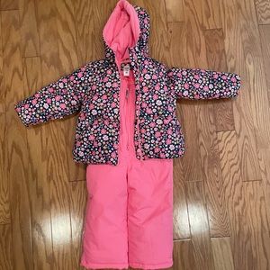 Toddler girls 3T snow coat and snow overalls